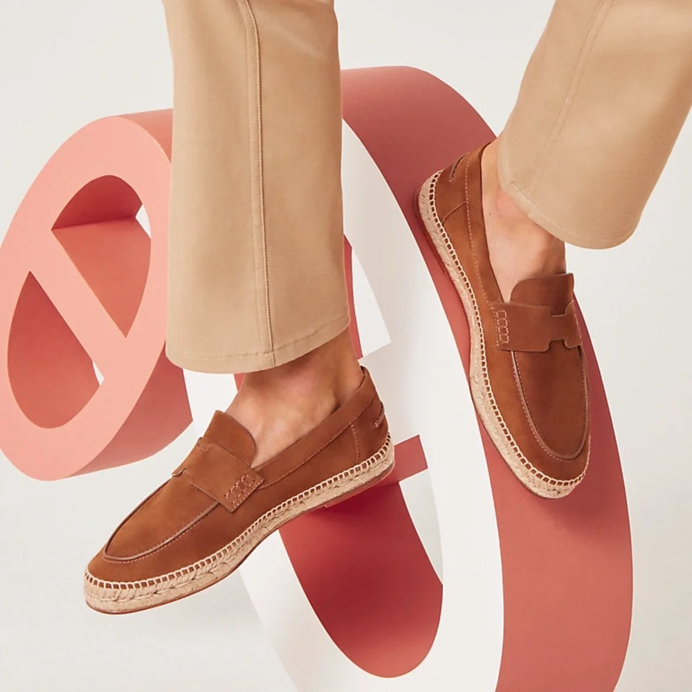 *SOLD!* Hermes Men’s Brown Suede Trip Espadrilles Size 44 EU / 11 US - Picture 13 of 13